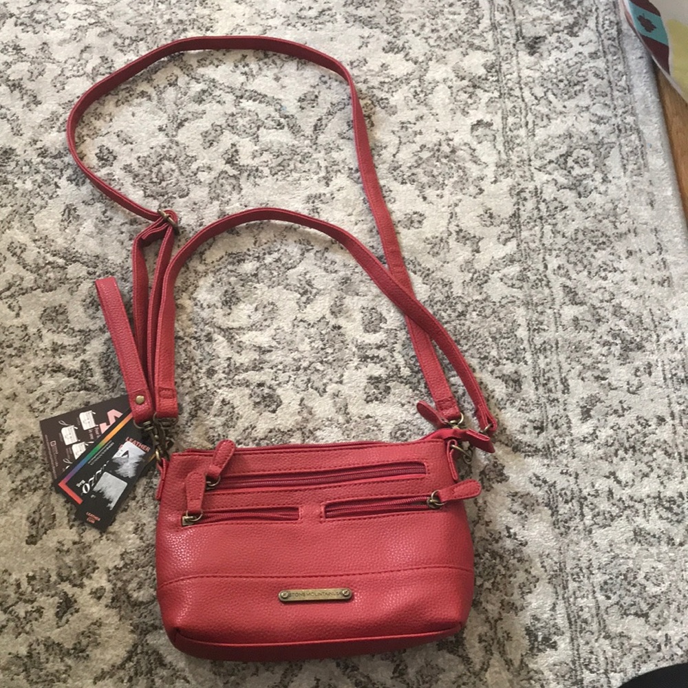 NWT 4 in 1 Genuine Red Leather Bag/Wallet